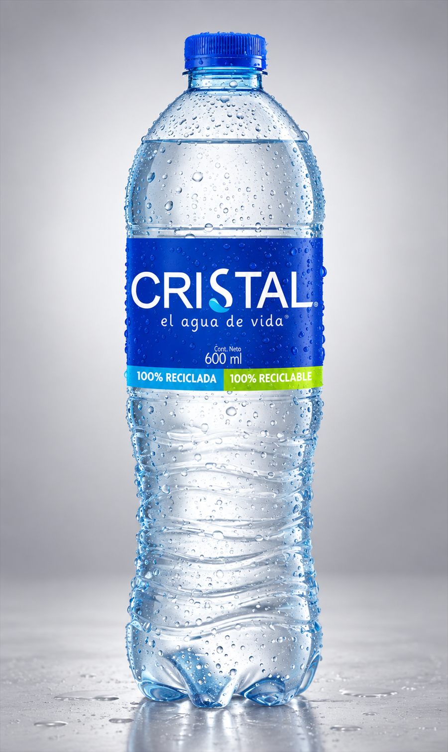 Agua botella cristal